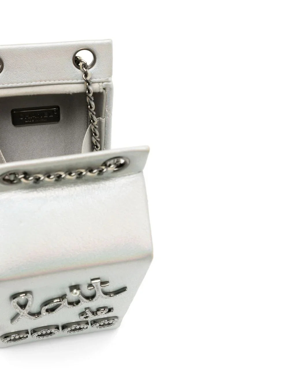 Iridescent Silver Lait de Coco Milk Carton Bag