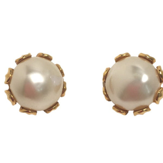 CHANEL Earring Gold Plated, Faux Pearl gold Gold Plated Women Used