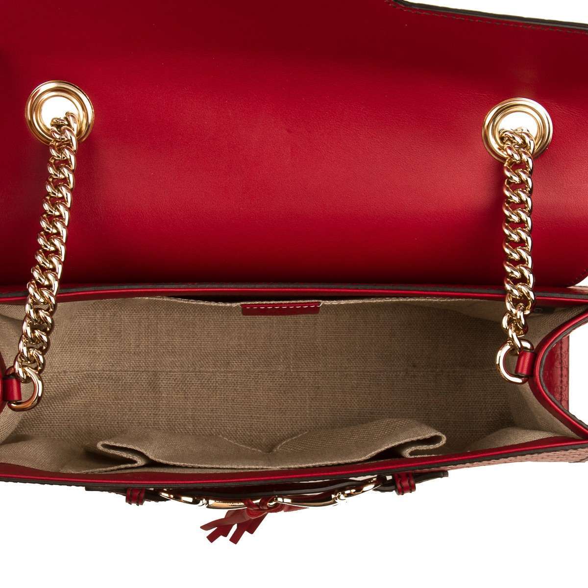 GUCCI Red Emily Guccissima Large Chain Shoulder Bag