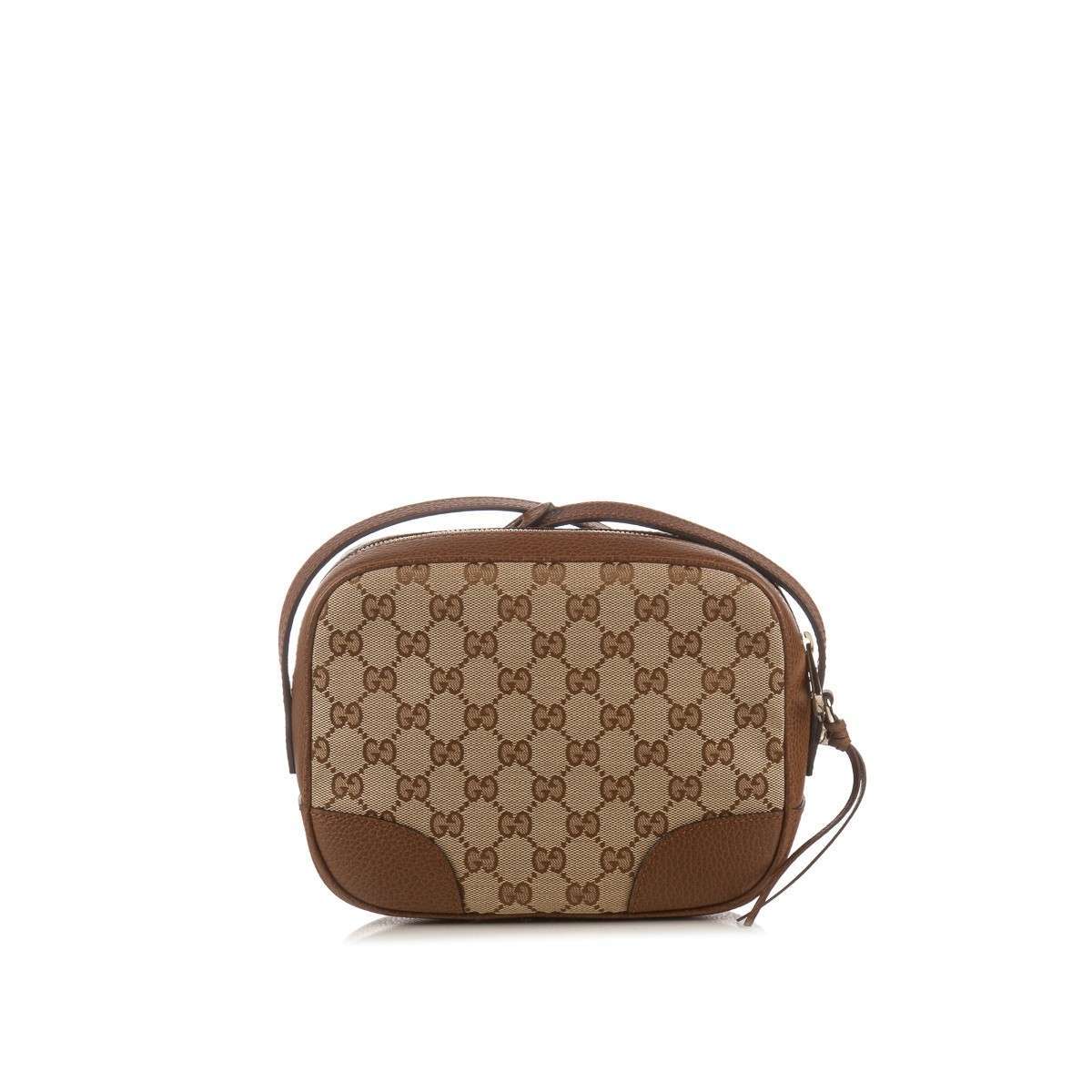 GUCCI Brown Monogram Canvas Bree Camare Crossbody Bag