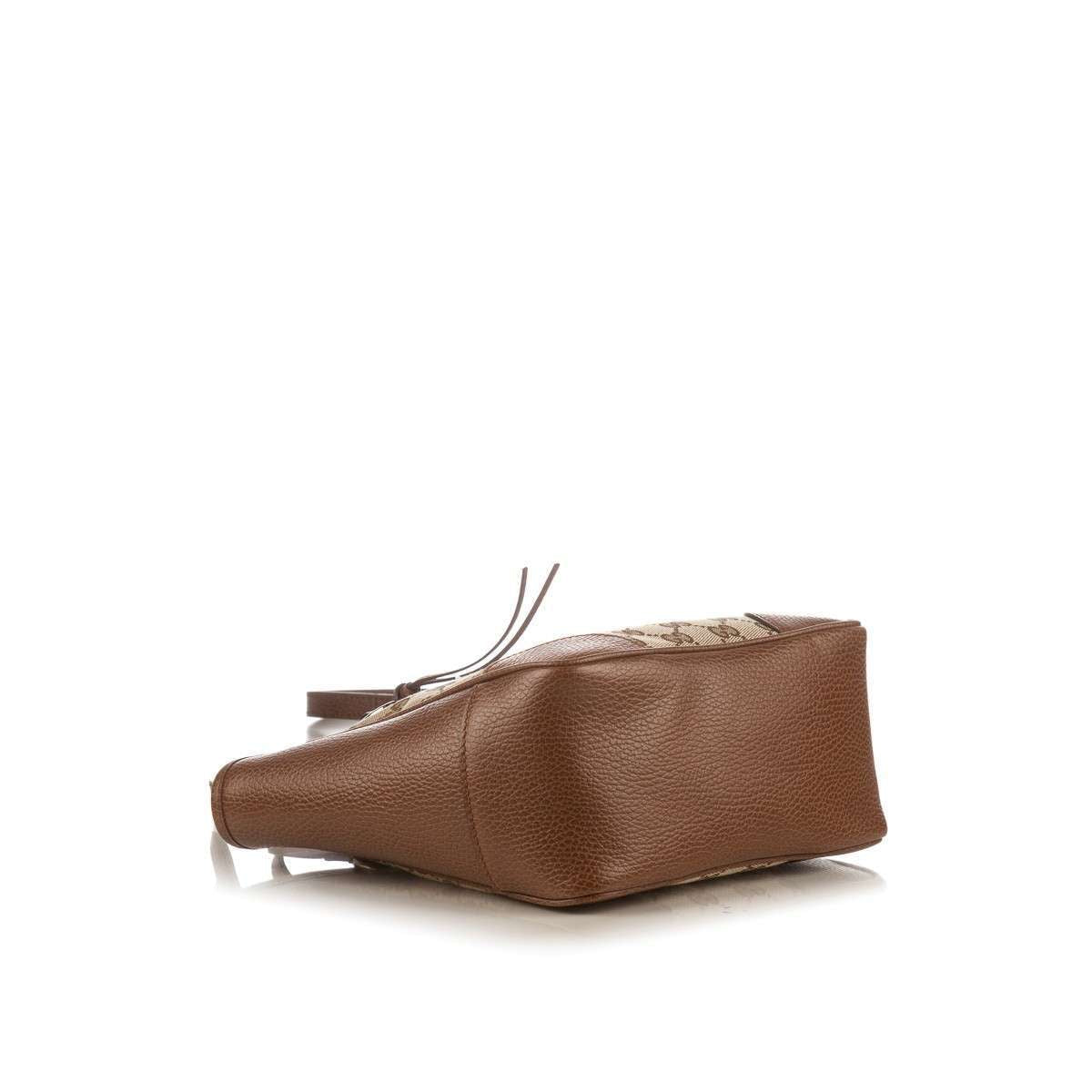 GUCCI Brown Monogram Canvas Bree Tote Crossbody