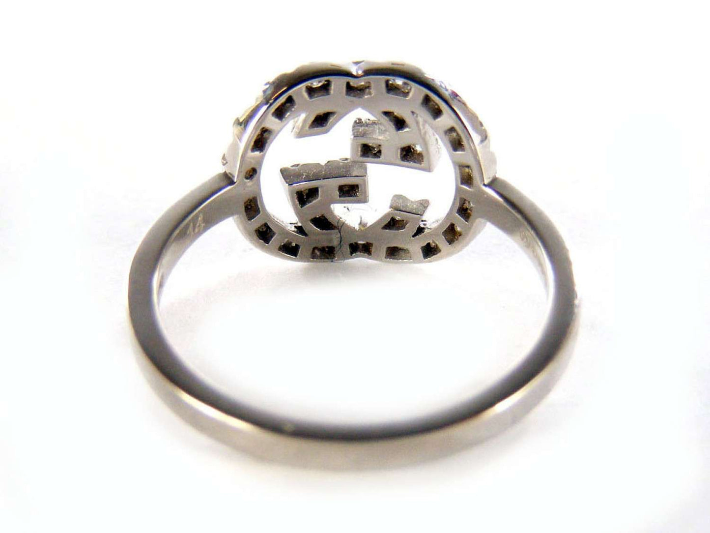 GUCCI RING HOOPS IN 18KT WHITE GOLD AND DIAMONDS