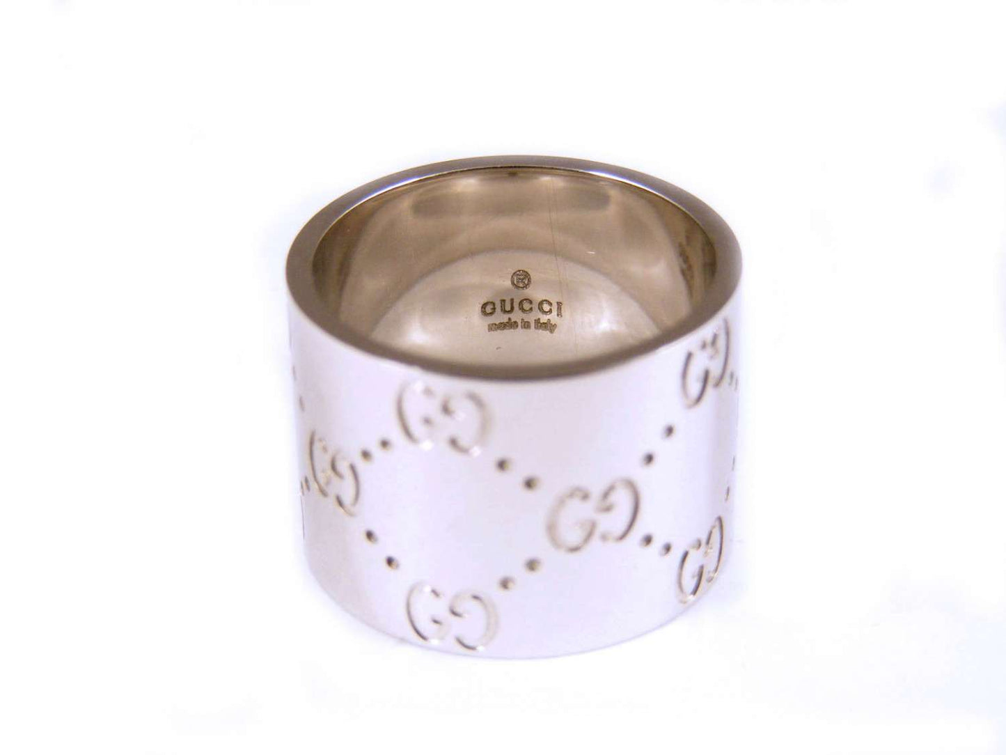 GUCCI RING GG RING 18KT WHITE GOLD