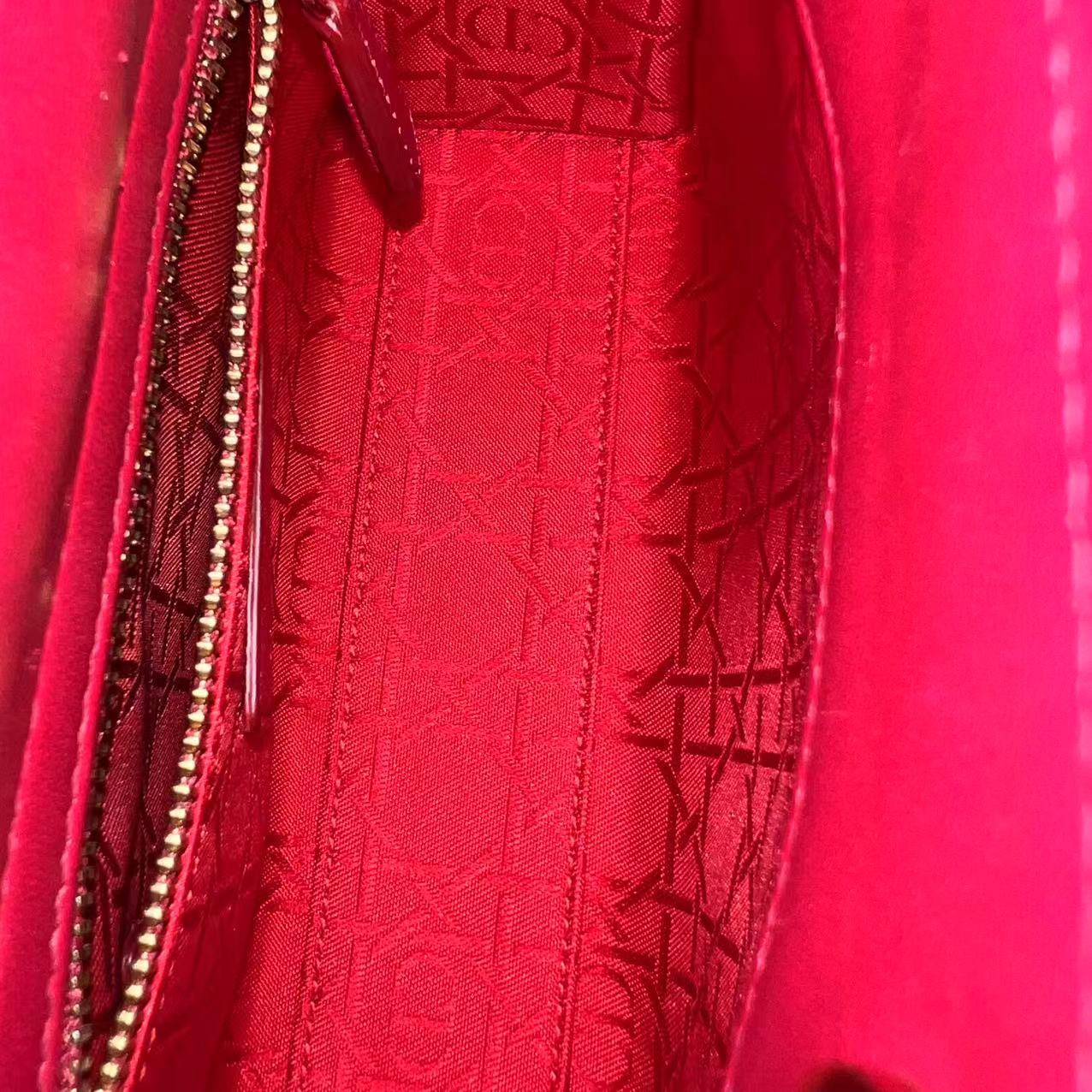 *2020, Chain strap* Lady Mini Cannage Lambskin Burgundy Red Golden Hardware