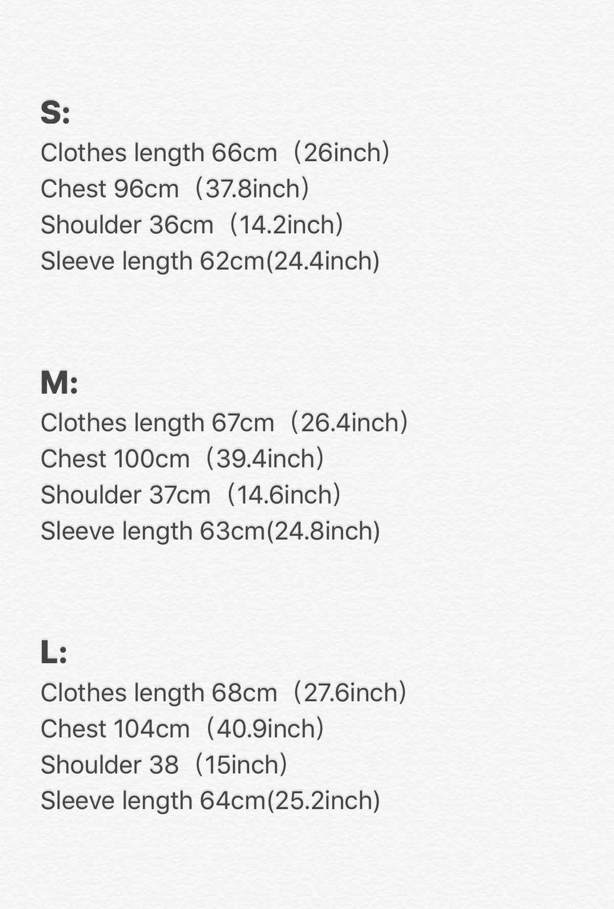 CLTH060 S/M/L