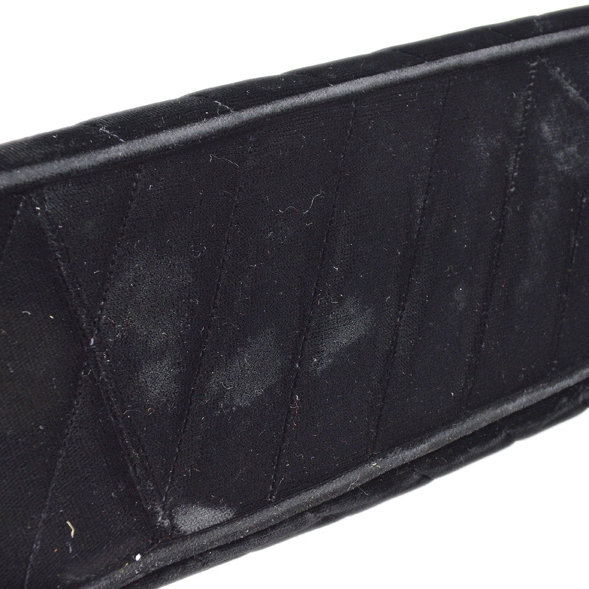 Chanel★ 1991-1994 Chevron Classic Flap Maxi Black Velvet AK37942e