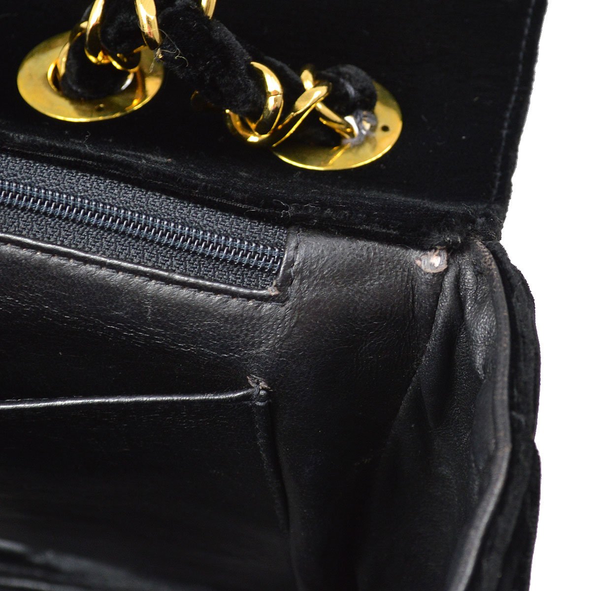 Chanel★ 1991-1994 Chevron Classic Flap Maxi Black Velvet AK37942e