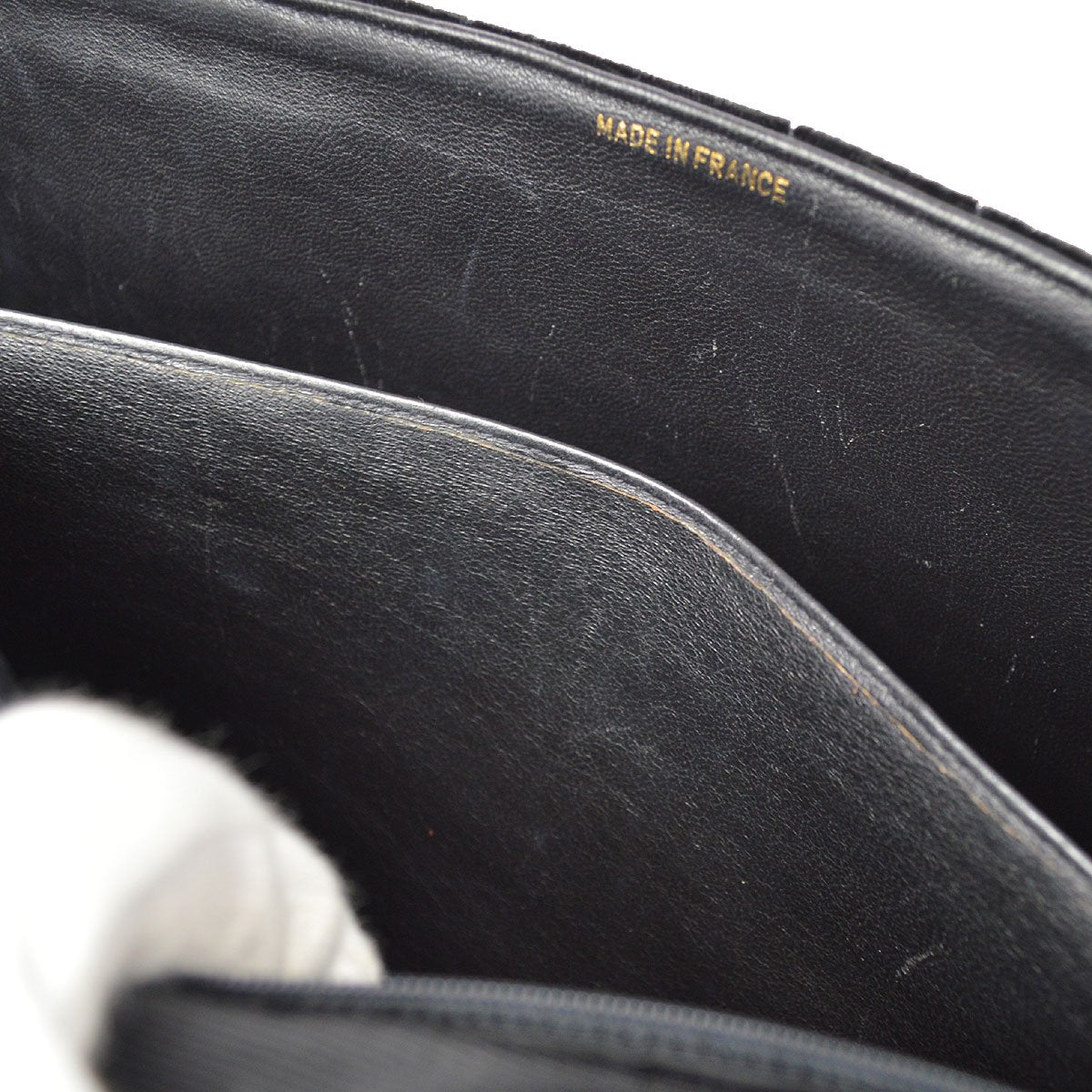 Chanel★ 1991-1994 Chevron Classic Flap Maxi Black Velvet AK37942e