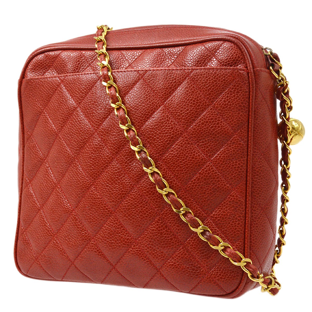 CHANEL 1994 Pocket Camera Bag Mini Red Caviar 41117