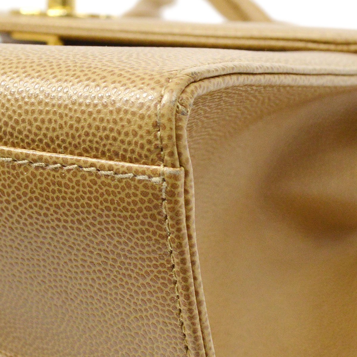 CHANEL 1997-1999 Braided Shoulder Bag Brown Caviar Skin 41110