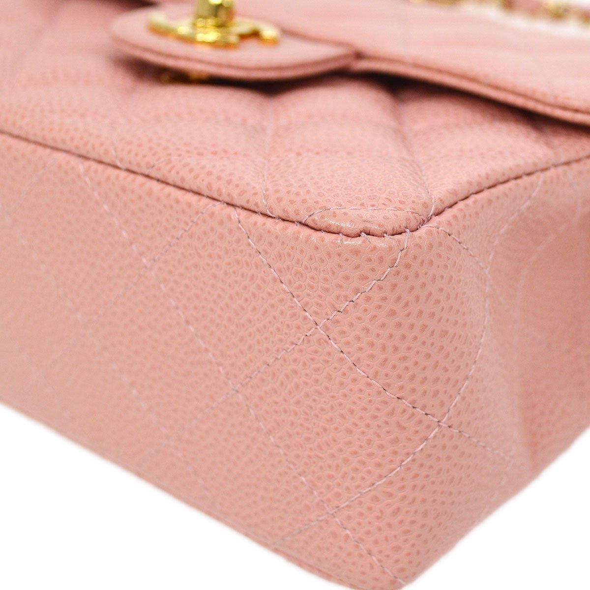 Chanel★ 2003 Pink Caviar Classic Square Flap Mini 70787
