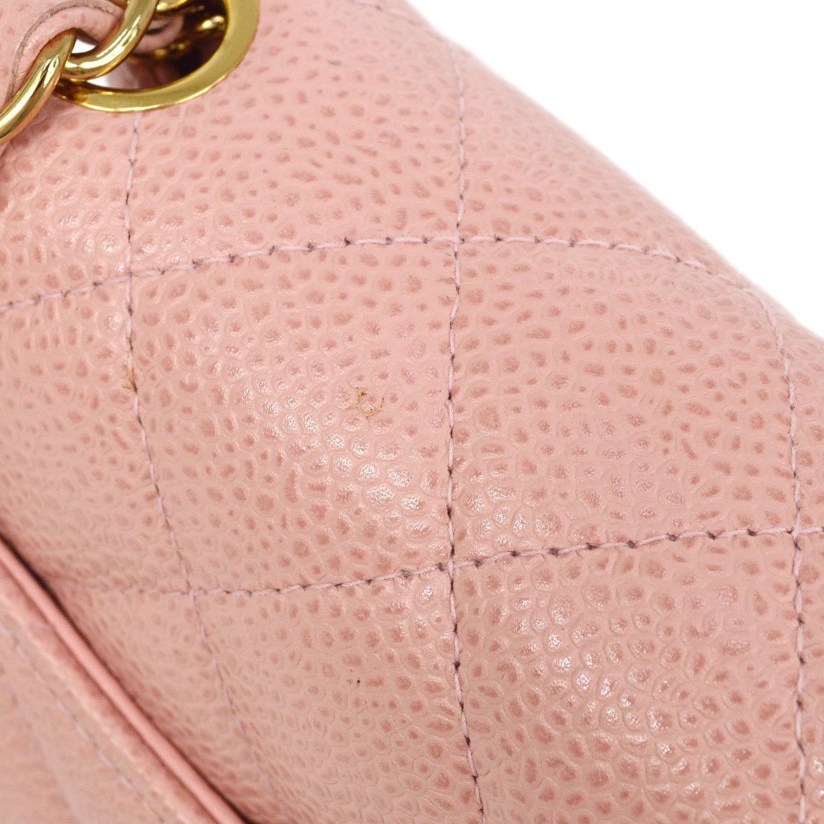 Chanel★ 2003 Pink Caviar Classic Square Flap Mini 70787