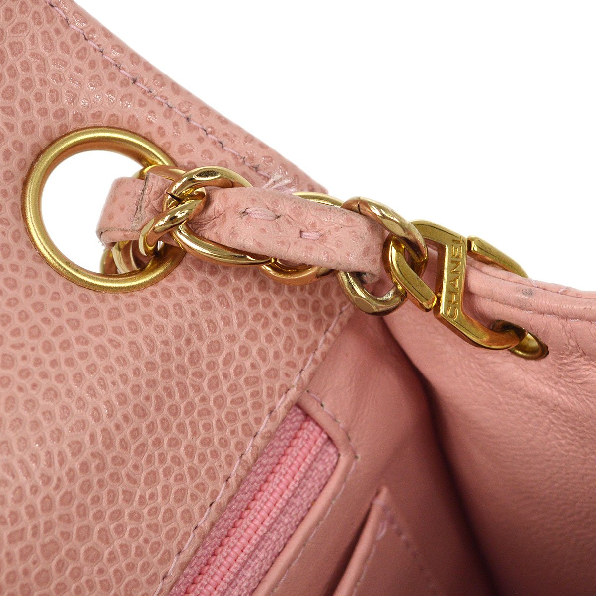 Chanel★ 2003 Pink Caviar Classic Square Flap Mini 70787