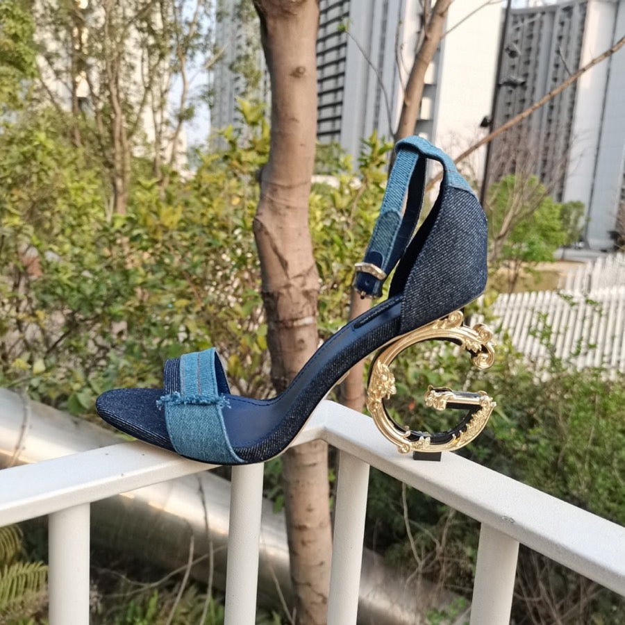 SE540  Size5-11   Heels:10.5cm Material: Denim Lining: Sheep skin Sole: Italian leather
