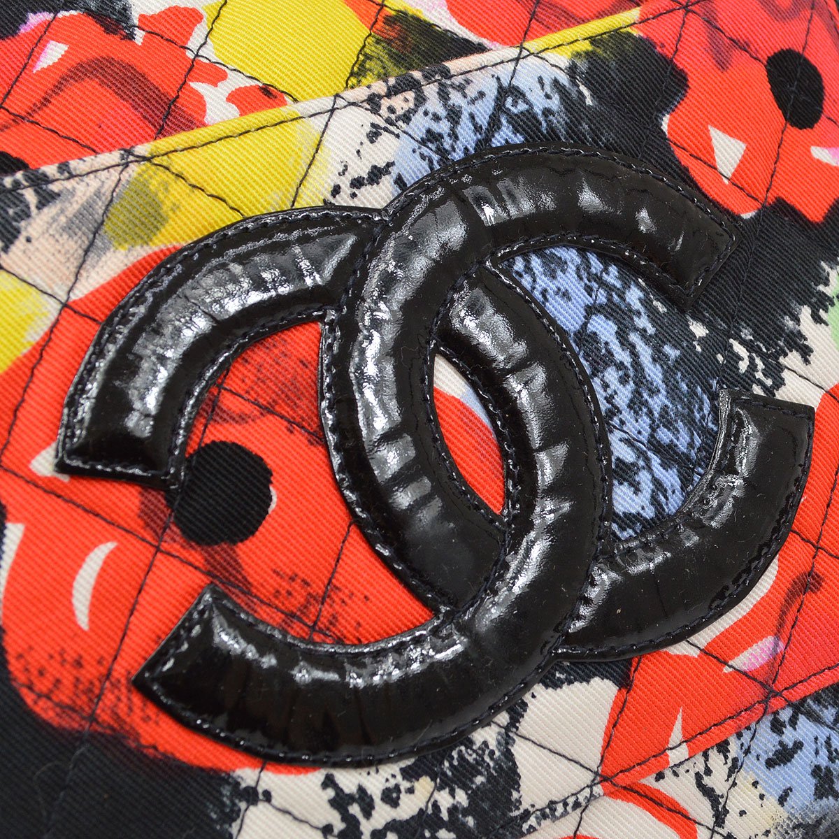CHANEL 1997 watercolour floral printed Handbag 72110