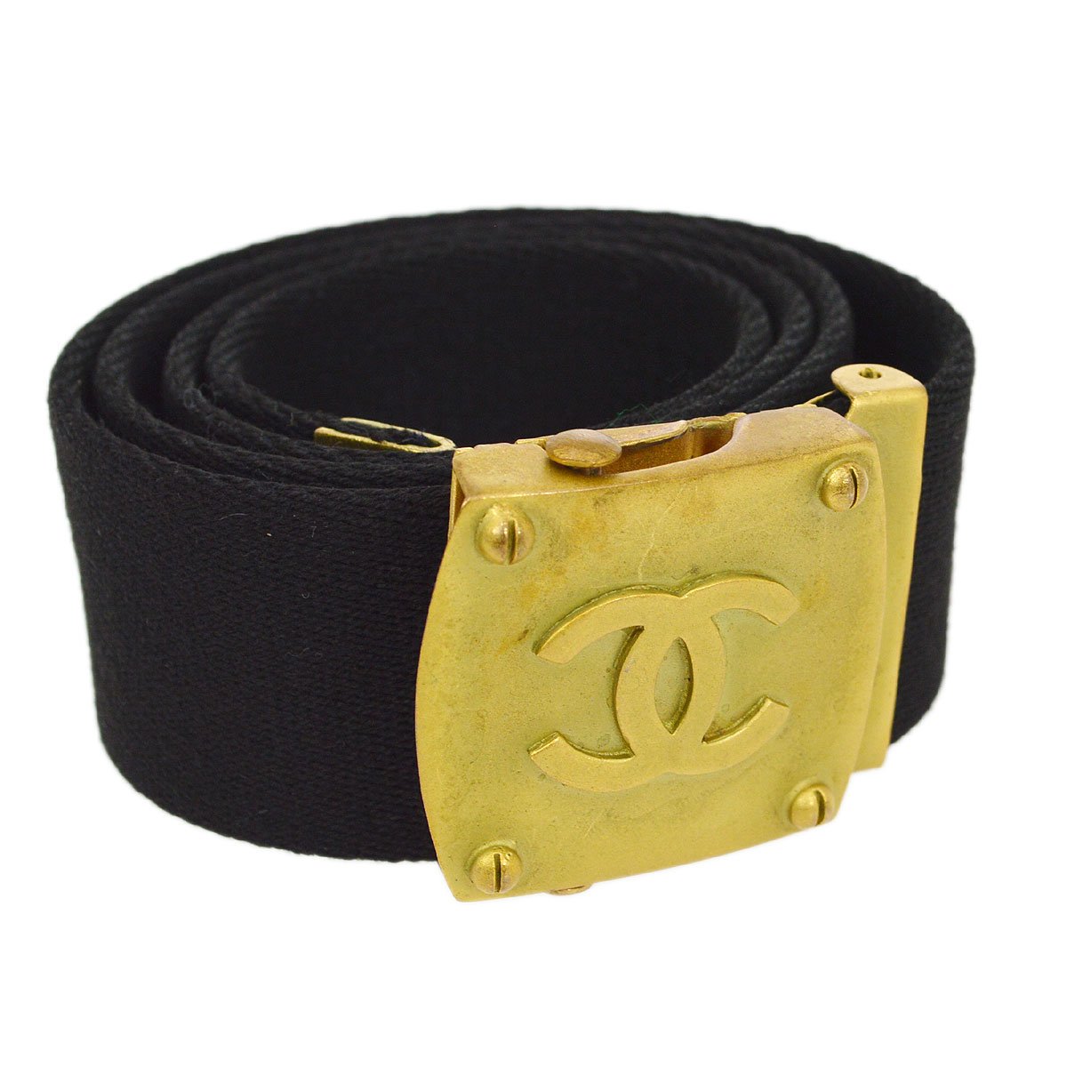 CHANEL★ 1994 Logo GI Belt #75 93437