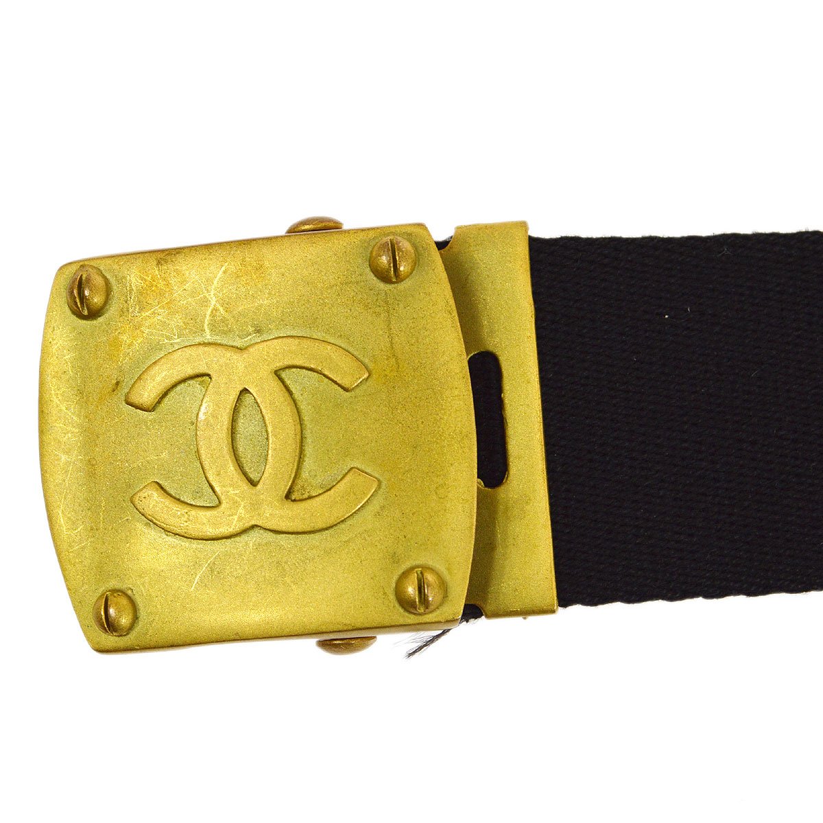 CHANEL★ 1994 Logo GI Belt #75 93437