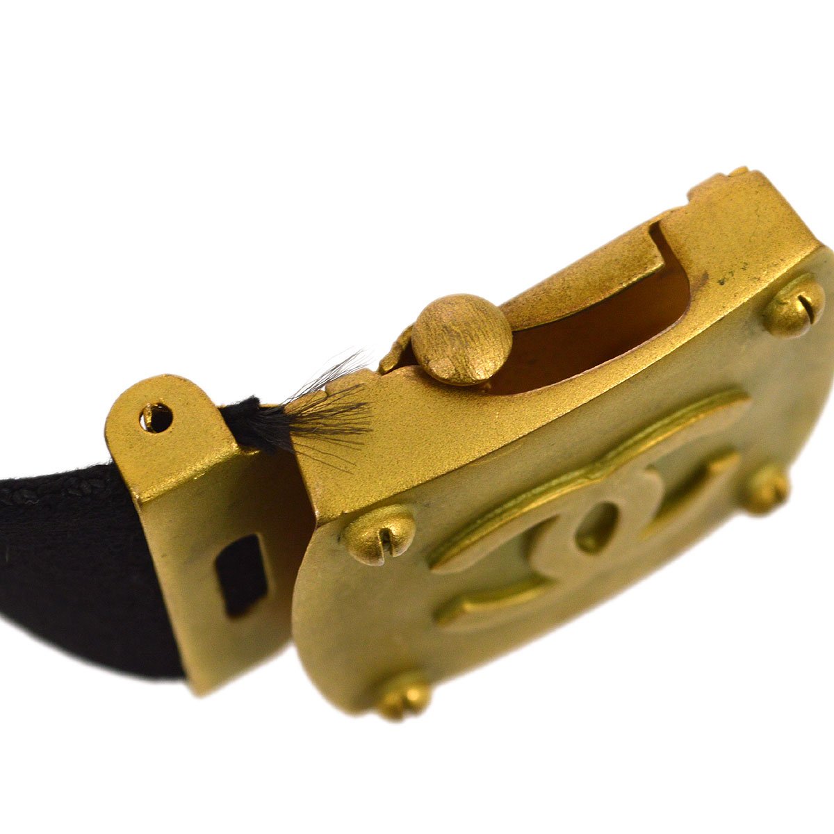 CHANEL★ 1994 Logo GI Belt #75 93437