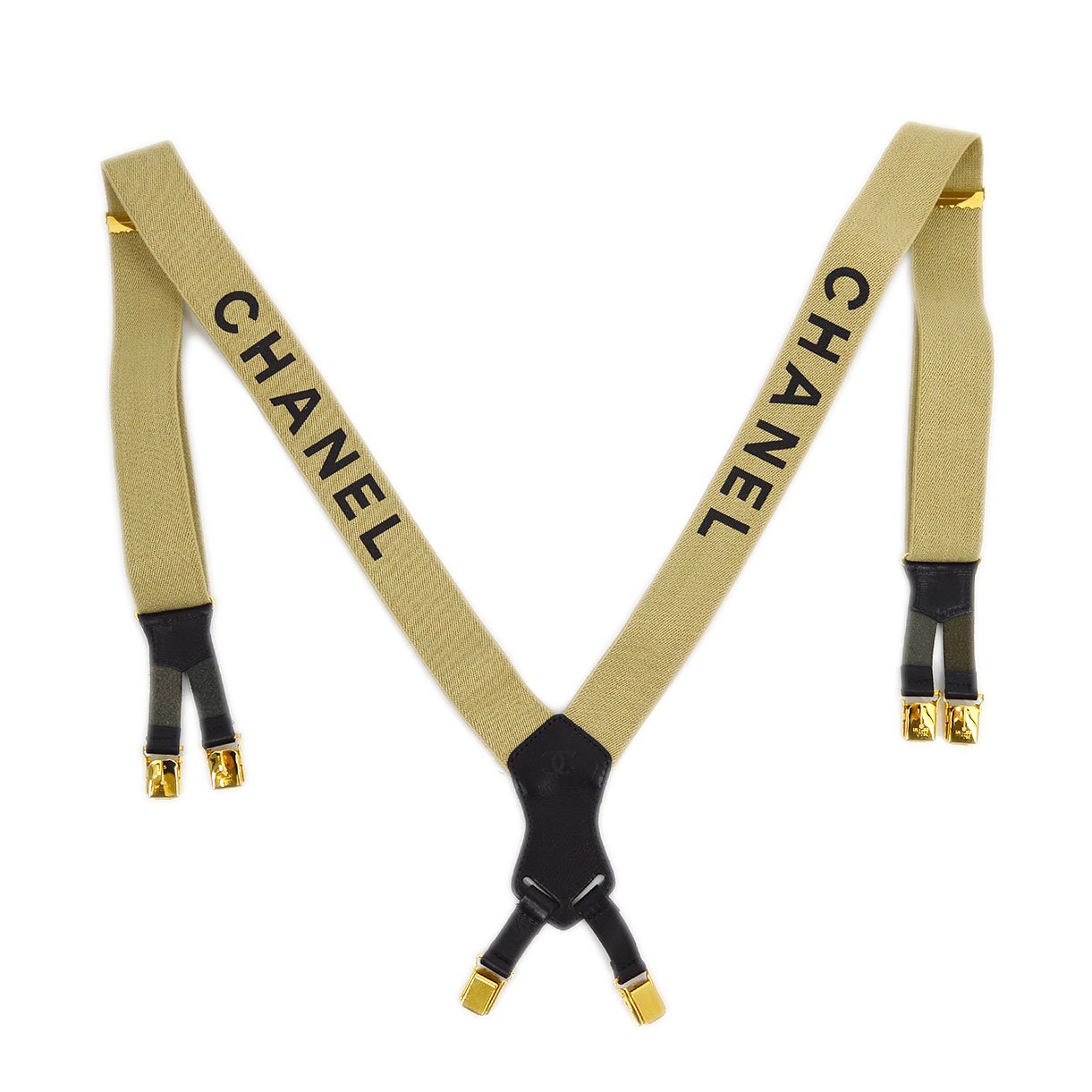 CHANEL 1997 Spring Suspenders Beige AK38023g