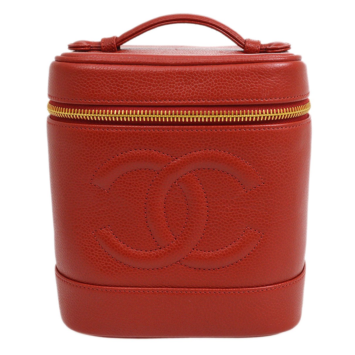 Chanel 1996-1997 Timeless Vanity Handbag Red Caviar
