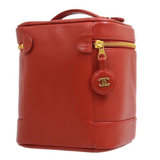 Chanel 1996-1997 Timeless Vanity Handbag Red Caviar