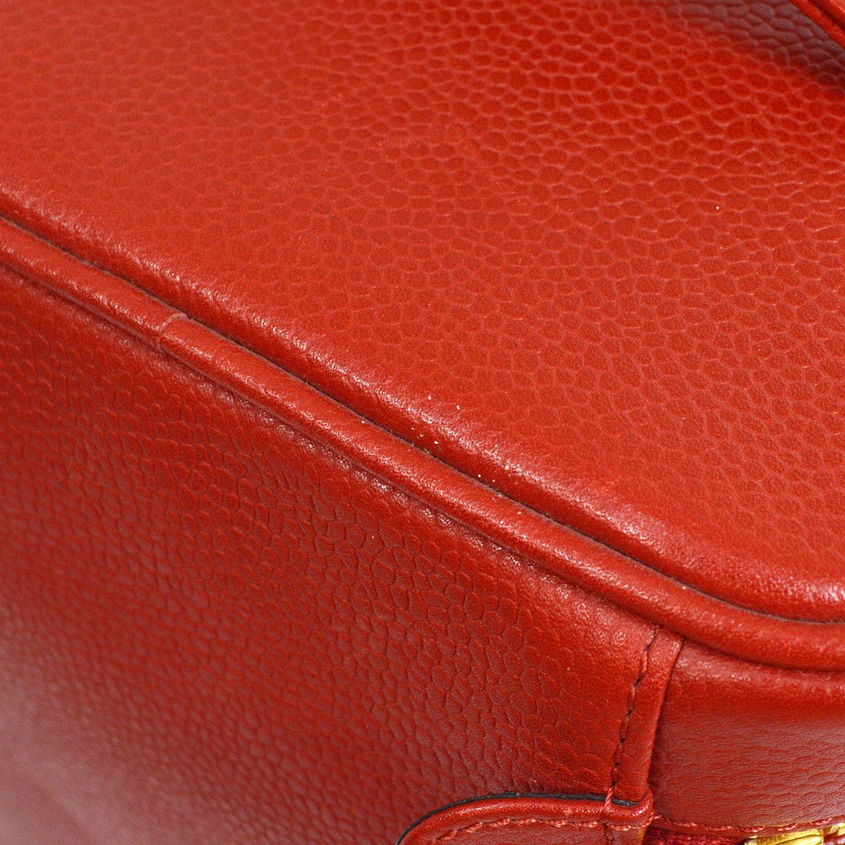Chanel 1996-1997 Timeless Vanity Handbag Red Caviar