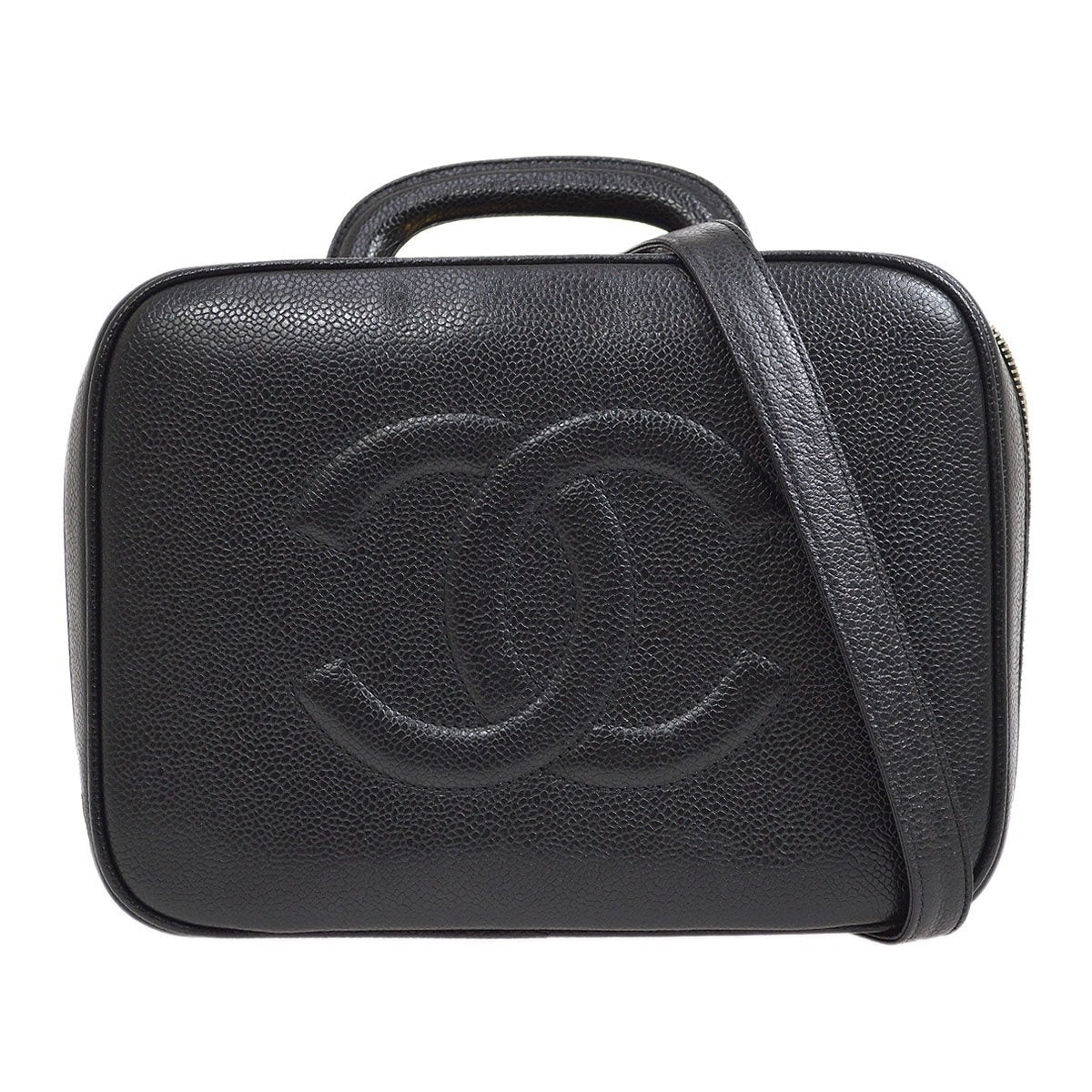 CHANEL 1996-1997 Lunch Box Vanity Medium Black Caviar AK38047k