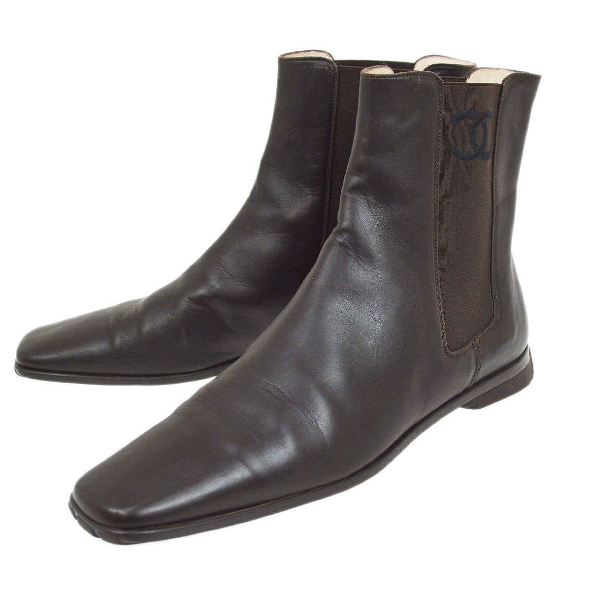 Chanel * Brown Chelsea Boots Shoes