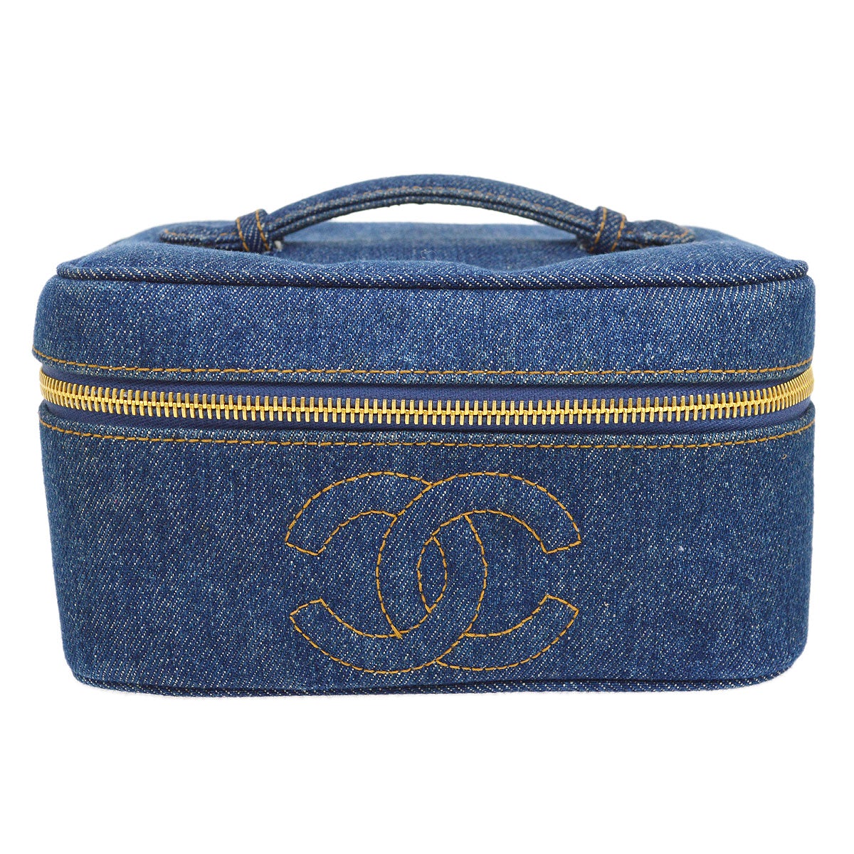 CHANEL 1996-1997 Timeless Vanity Handbag Denim 21584