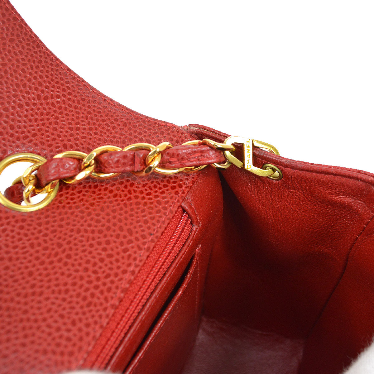 Chanel★ 1994-1996 Red Caviar Diana Flap Medium 13209