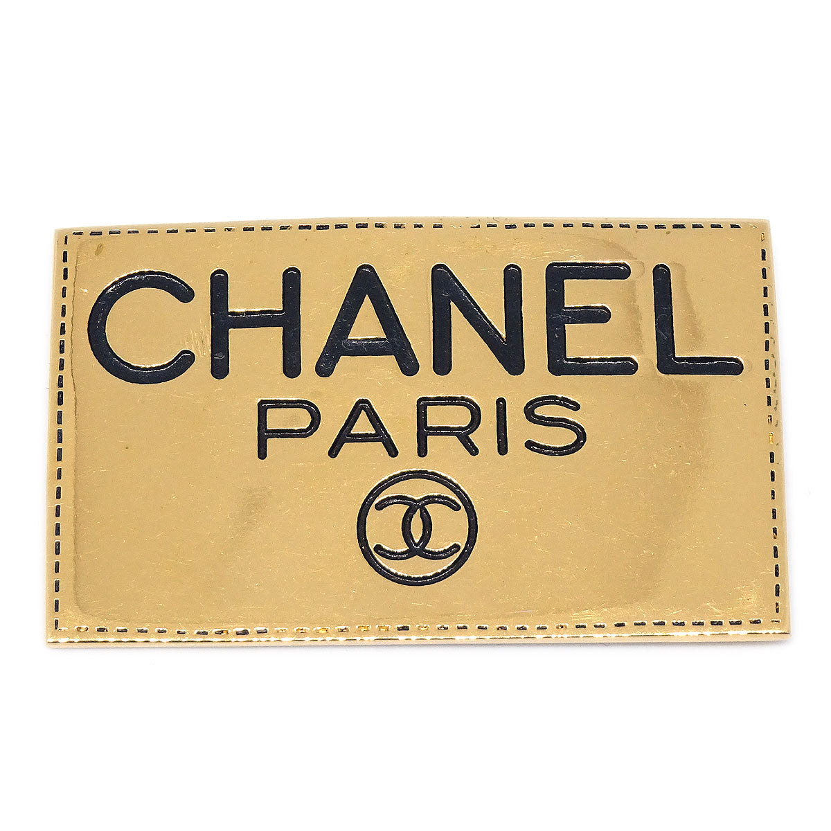 CHANEL Plate Brooch Pin Gold AK38590e