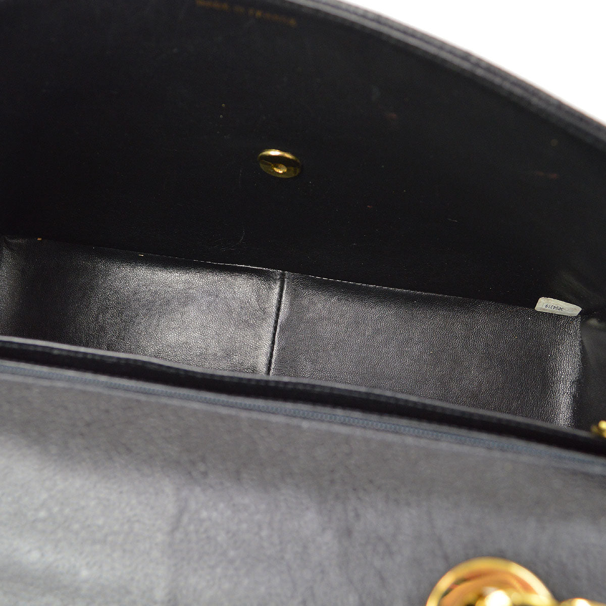 Chanel★ * 1994-1996 Black Caviar Vertical Classic Flap Jumbo 53446