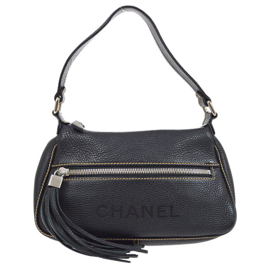 CHANEL 2001-2003 Black Caviar Hobo Bag