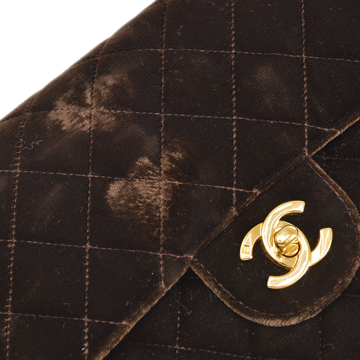 CHANEL 1994-1996 Brown Velvet Classic Flap Backpack Medium 74286