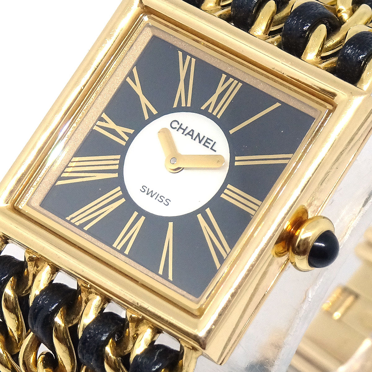 CHANEL 1989 Mademoiselle Watch 18KYG #L