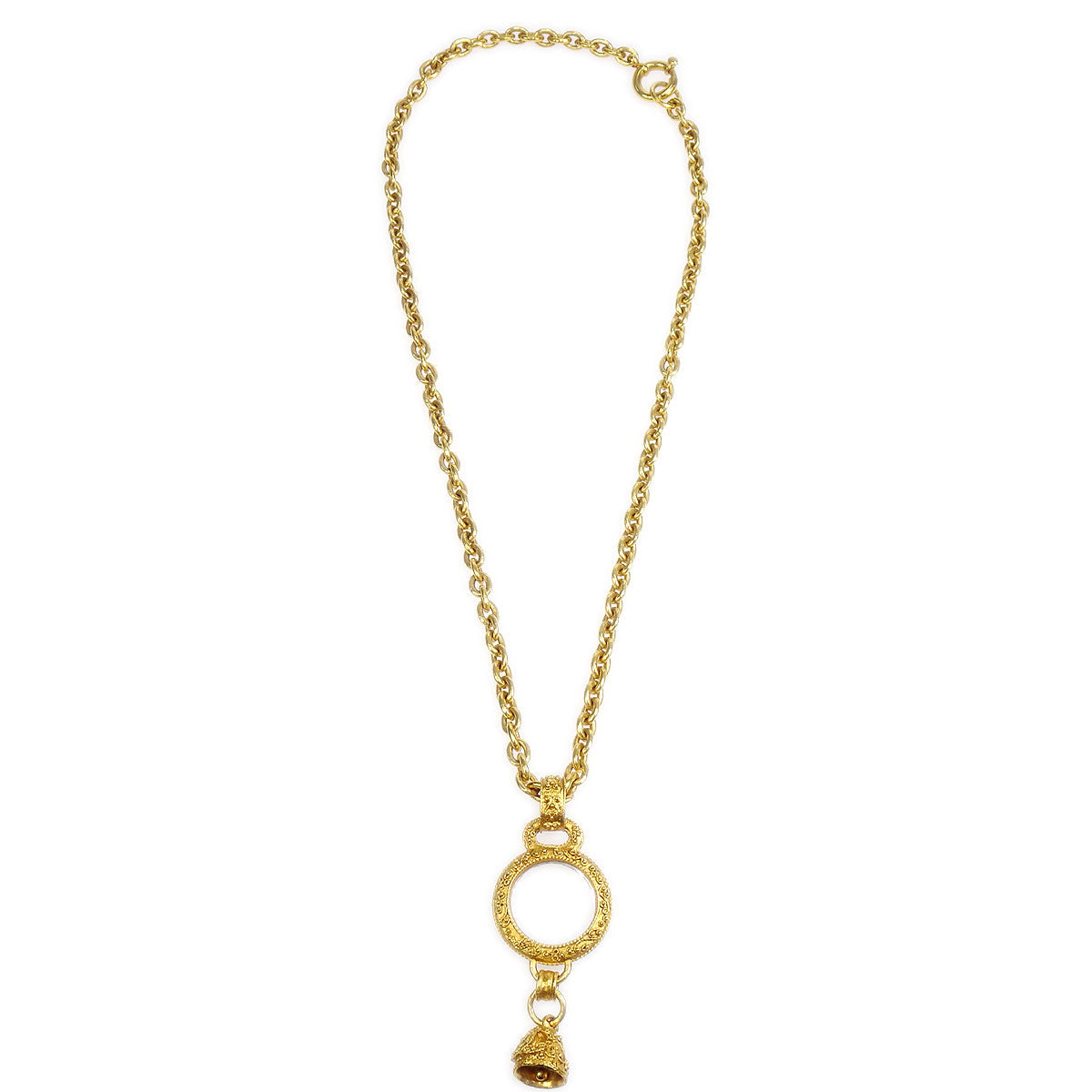 CHANEL 1994 Bell Loupe Gold Chain Necklace 38502