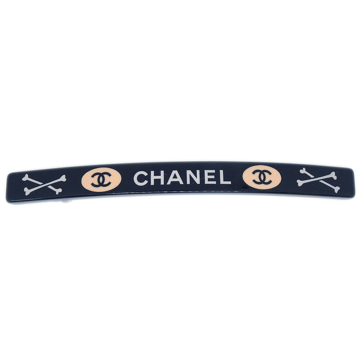 CHANEL 2003 Hair Clip Barrette Black 56343