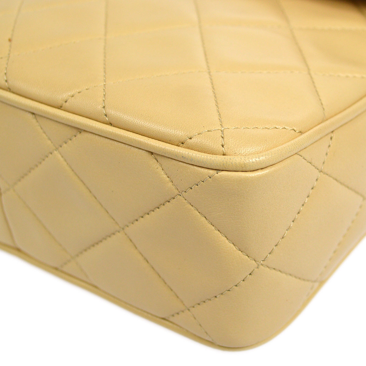 CHANEL 1994-1996 Pocket Camera Bag Mini Beige Lambskin 26315