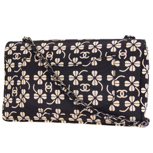 CHANEL 2000-2001 Clover Pattern Classic Single Flap Medium