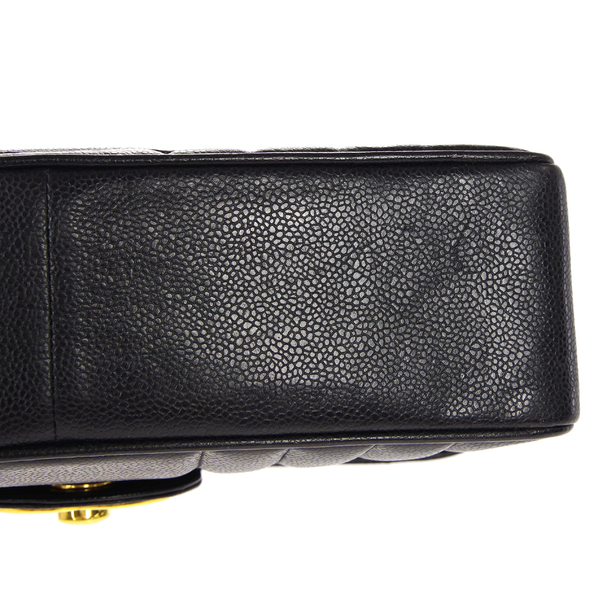 Chanel★ 1991-1994 Vertical Classic Flap Jumbo Black Caviar 17219