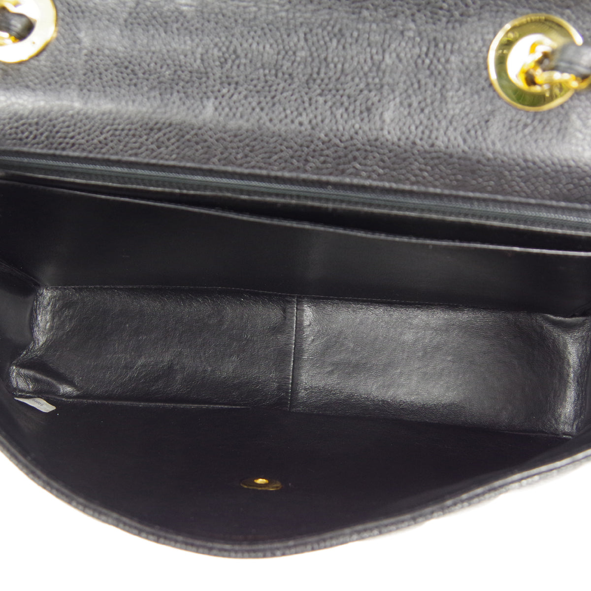 Chanel★ 1991-1994 Vertical Classic Flap Jumbo Black Caviar 17219
