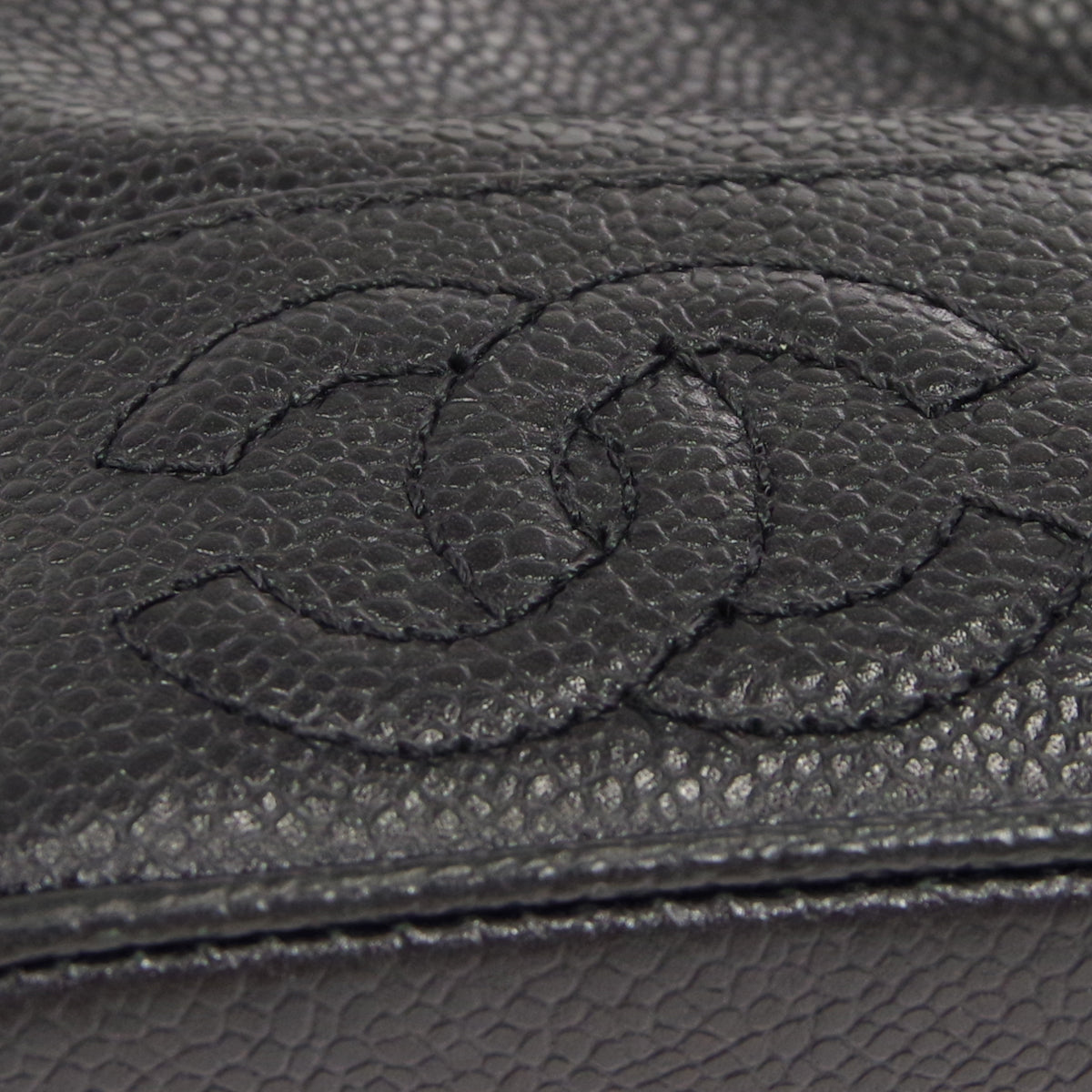 CHANEL 1994-1996 Triple CC Shoulder Bag Black Caviar