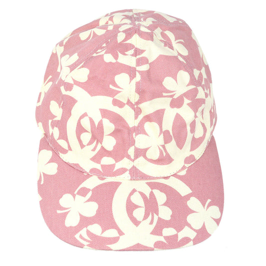 CHANEL Clover Cap Hat Pink #M Small Good 58029