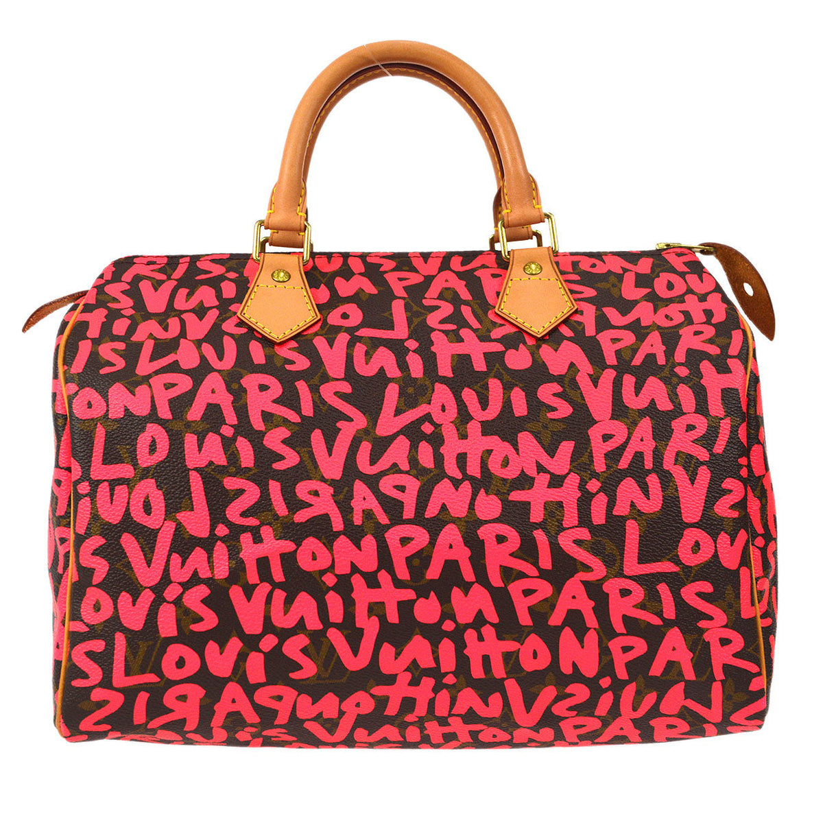 LOUIS VUITTON SPEEDY 30 HANDBAG MONOGRAM GRAFFITI FUCHSIA M93704