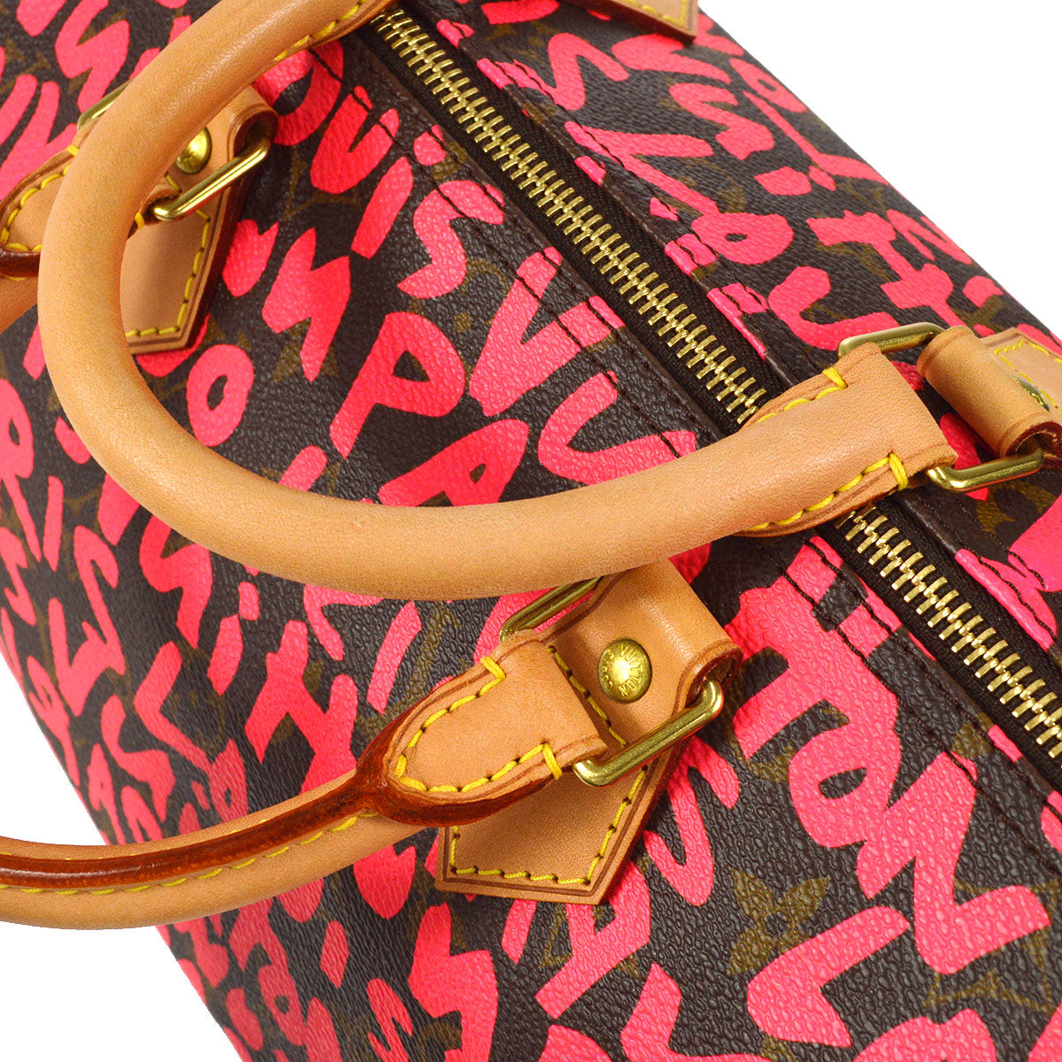 LOUIS VUITTON SPEEDY 30 HANDBAG MONOGRAM GRAFFITI FUCHSIA M93704