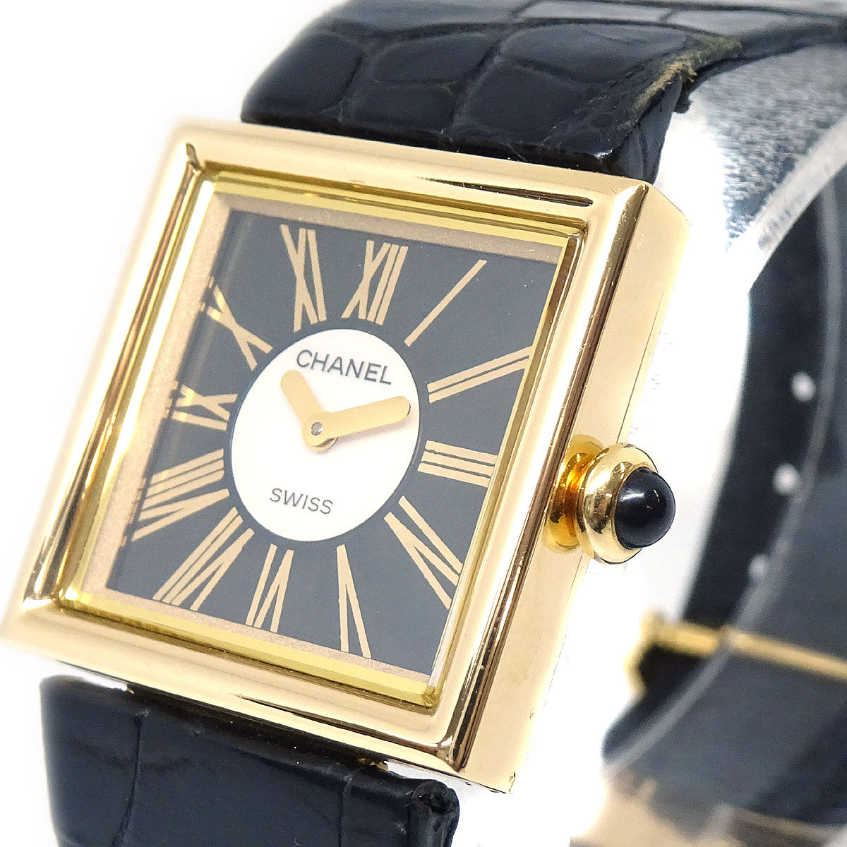 Chanel 1989 Mademoiselle Watch Quartz 18KYG Crocodile