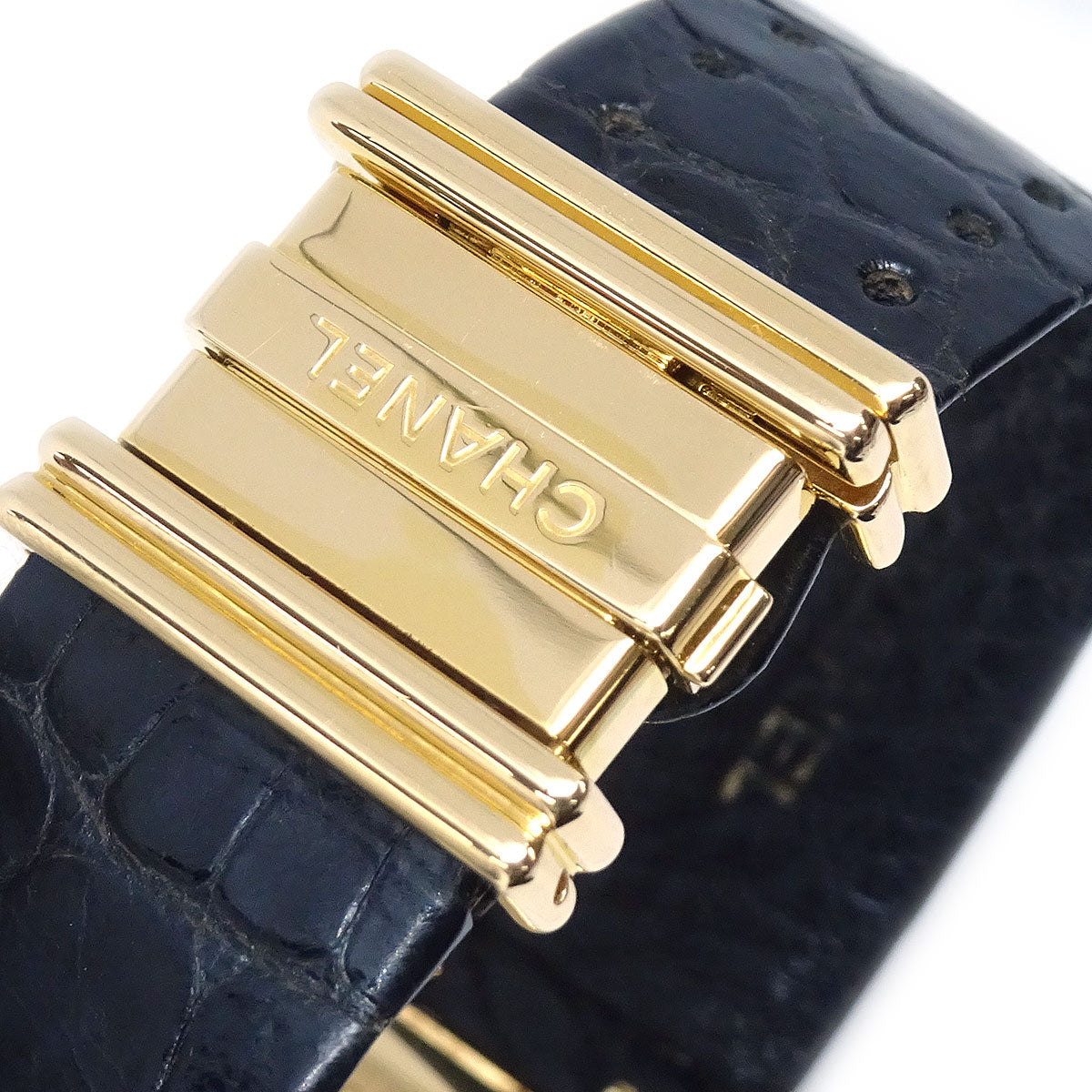 Chanel 1989 Mademoiselle Watch Quartz 18KYG Crocodile