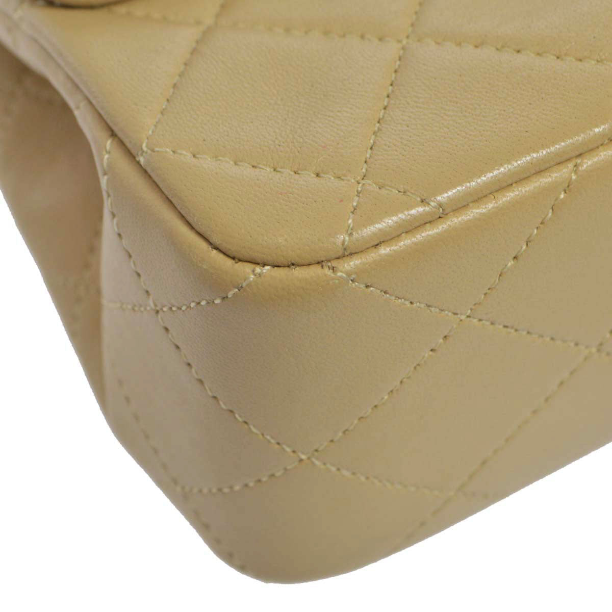 CHANEL 1989-1991 Classic Double Flap Small Beige Lambskin 57534