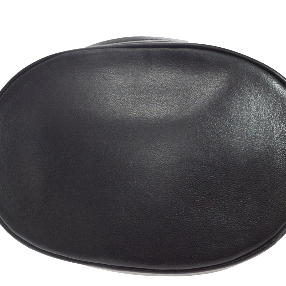 CHANEL 1989-1991 Oval Shoulder Bag Black Lambskin 58063