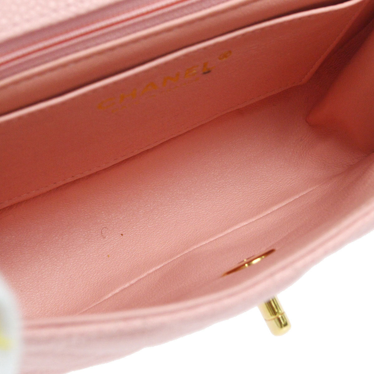 Chanel★ 2004-2005 Classic Flap Mini Square 17 Pink Caviar 76897